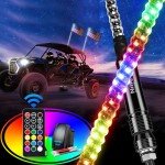 Nilight 2FT RGB LED Whip Lights with Remote