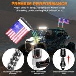 Nilight 2FT RGB LED Whip Lights with Remote