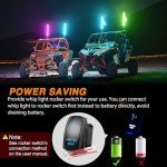 Nilight 2FT RGB LED Whip Lights with Remote