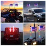 Nilight 2FT RGB LED Whip Lights with Remote