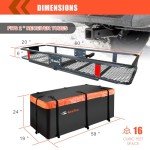 MeeFar Folding Hitch Cargo Carrier with Waterproof Bag