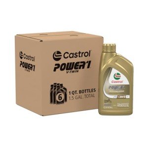 Castrol Power1 V-Twin 20W-50 Motorcycle Oil, 6 Pack