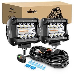 Nilight 4" 60W LED Pods with Wiring Harness