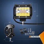 Nilight 4" 60W LED Pods with Wiring Harness