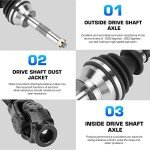Front Left or Right CV Axle Set for 1997-2009 Polaris Scrambler 500 4x4 2000-2008 Sportsman 500 6x6, Replace for 1380063 1380066, 1380085 1380113, 1380114, 2 Front Axle