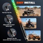 RGB LED Whip Lights with Remote Control - 2 Pack