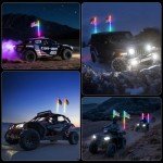 RGB LED Whip Lights with Remote Control - 2 Pack