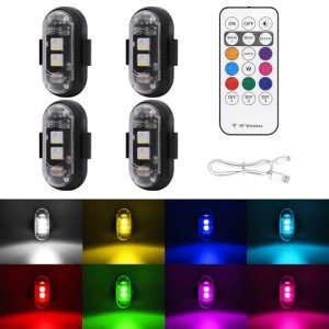 4PCS Waterproof LED Strobe Lights with Remote