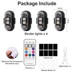 4PCS Waterproof LED Strobe Lights with Remote