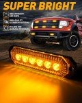 HLauto 406T Amber LED Emergency Strobe Lights 4Pcs