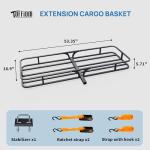 Tuffiom 54" Hitch Mount Cargo Carrier Rack