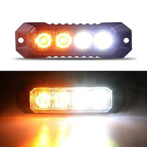 Amber/White LED Grille Strobe Light Kit