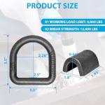 Narwoo 1/2" Weld-On Heavy Duty D-Ring (4 Pack)