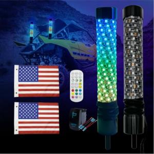 2 Pack LED Whip Lights with Remote Control