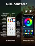 2FT RGB Whip Lights with App & Remote Control