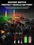 2FT RGB Whip Lights with App & Remote Control