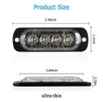 4-LED Emergency Strobe Light Bar with 18 Modes