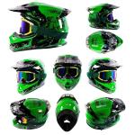 Kids Full Face ATV Helmet Set with Goggles