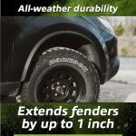 Universal Flexible Foam Rubber Fender Flares - 1-inch