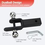 Redtee 3-in-1 ATV/UTV Trailer Hitch Adapter