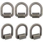 6 Pack 1/2 Inch Weld-On D-Ring Anchors