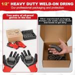 8 Pack 1/2" Heavy Duty Weld-On D Rings