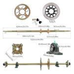 44" ATV Go Kart Rear Axle Kit with Accessories