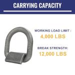 1/2" Weld-On D Ring Tie Down Anchor - 20 Pack