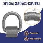 1/2" Weld-On D Ring Tie Down Anchor - 20 Pack