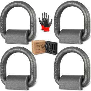 4 Pack Heavy Duty 1/2" Weld-On D Rings