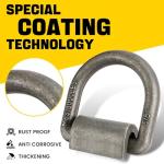 8 Heavy Duty Weld-On D Rings for Tie Downs