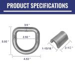 Grandroad Heavy Duty Weld-On D-Ring Tie Downs