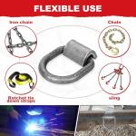 4 Pack Heavy Duty 1/2" Weld-On D Rings