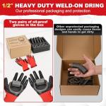 4 Pack Heavy Duty 1/2" Weld-On D Rings