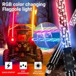 3FT RGB LED Whip Lights with Remote Control