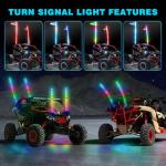 2-Pack 3FT RGB Whip Lights with Remote Control