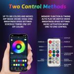 2-Pack 3FT RGB Whip Lights with Remote Control