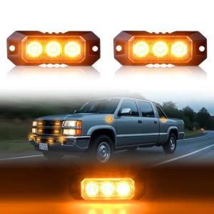 Amber Strobe Lights for Trucks and ATVs - 2PCS