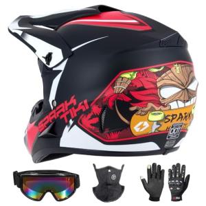 Kids Full-Face Off-Road Helmet and Gear Set
