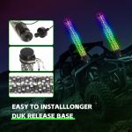2X 2ft RGB LED Whip Spiral Lights for UTV