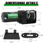 2500 lb Electric ATV Winch with Synthetic Rope