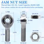 YIFUOK 3/4" Heim Joint Rod End Bearing Kit