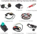 Complete Wiring Harness Kit Coil CDI Regulator Gy6 Wire Harness Fit for 50cc 70CC 90CC 110CC 125cc 4 Stroke Chinese ATV Pit Bike Taotao Go Kart Scooter Scooter Quad Dirt Bike