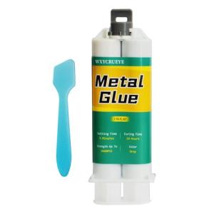 Metal Glue Heavy Duty Waterproof, Metal to Metals Adhesive, Liquid Weld, Welding Glue, Cold Weld, Exhaust Repair kit, Weld Stainless Steel, Iron, Aluminum, Fiberglass, Plastic, 1.76 oz