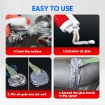 Metal Glue,Heavy Duty Welding,Epoxy Glue,Exhaust Leak Repair，Car Automotive for Body Filler Putty，for Plastics，Metals，Stainless Steel，Aluminum，Iron，1.76 oz