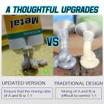 Metal Glue Heavy Duty Waterproof, Metal to Metals Adhesive, Liquid Weld, Welding Glue, Cold Weld, Exhaust Repair kit, Weld Stainless Steel, Iron, Aluminum, Fiberglass, Plastic, 1.76 oz