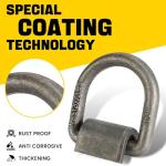 8 Pack Heavy Duty Weld On Forged D Ring, 1/2" D-Ring Tie Down Anchor for Trailer, Truck, RV, ATV, Farm Applications, 12,000 lbs MBS