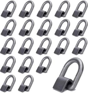 AYMMIC 3/8" Heavy Duty Weld-On Forged D Ring with MBS: 5,000 lbs, D-Ring Tie Down Anchor with Weld On Anchor Points for Trailer, Truck Cargo, RV, ATV Tiedowns, Farm Applications etc (20 Pack)