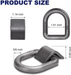 AYMMIC 3/8" Heavy Duty Weld-On Forged D Ring with MBS: 5,000 lbs, D-Ring Tie Down Anchor with Weld On Anchor Points for Trailer, Truck Cargo, RV, ATV Tiedowns, Farm Applications etc (20 Pack)