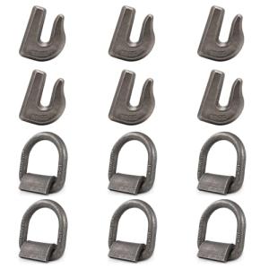 AYMMIC Heavy Duty Weld-On Forged D Ring, 1/2" D-Ring Trailer Tie Down Anchor, 3/8" Weld On Tractor Bucket Grab Hooks G70 Weldable Chain Hook,for Trailer, Truck Cargo,RV,ATV Tiedowns and More (6 Pack)